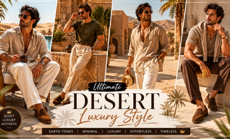 Men Desert Minimal Outfit Clean Earth-Tone Fashion That Looks Expensive & Effortlessly Cool