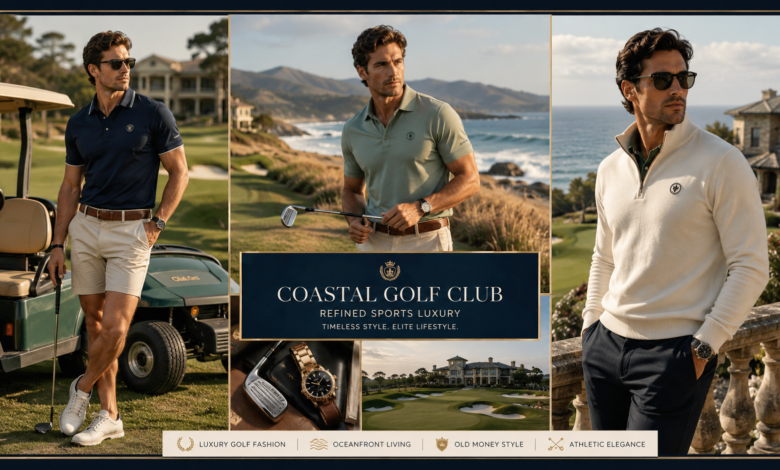 Men Coastal Golf Club Outfit Quiet Luxury Sportswear That Looks Rich & Effortlessly Refined