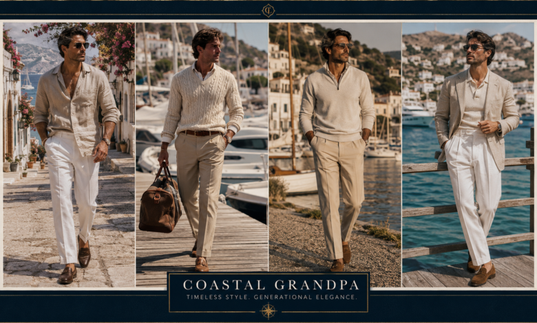 Men Coastal Grandpa Outfit Relaxed Vintage Fashion That Looks Classy & Effortlessly Rich