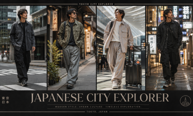 Men Japanese City Explorer Outfit Minimal Urban Fashion That Looks Modern & Effortlessly Cool