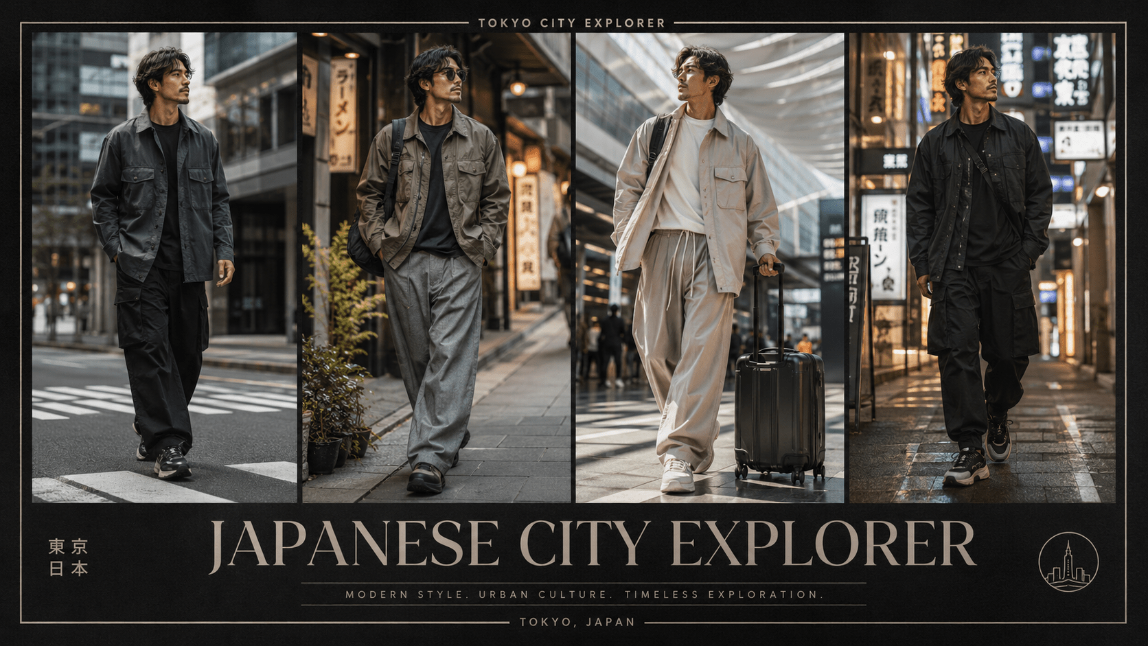 Men Japanese City Explorer Outfit | Minimal Urban Fashion That Looks ...