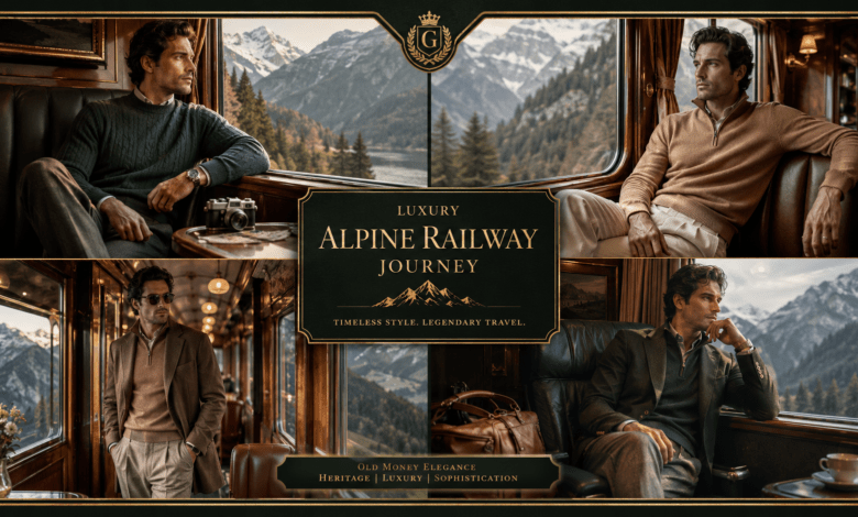 Men Luxury Alpine Railway Journey Outfit | First-Class Mountain Travel Fashion That Looks Refined & Effortlessly Wealthy