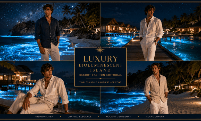 Men Luxury Bioluminescent Island Outfit | Ocean Glow Fashion That Looks Adventurous & Effortlessly Elite