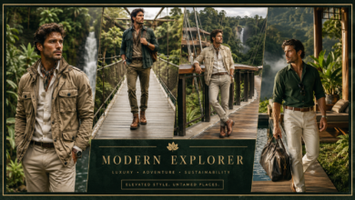Men Luxury Deep Jungle Skybridge Outfit | Eco-Explorer Fashion That Looks Adventurous & Effortlessly Elite