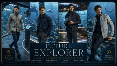 Men Luxury Underwater Research Base Outfit | Ocean Frontier Fashion That Looks Intelligent & Effortlessly Futuristic