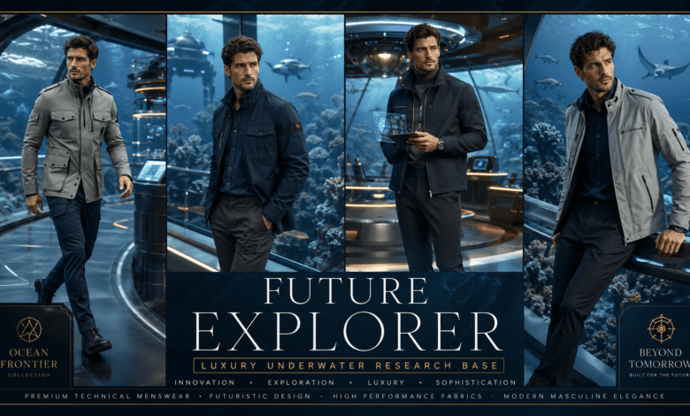 Men Luxury Underwater Research Base Outfit | Ocean Frontier Fashion That Looks Intelligent & Effortlessly Futuristic