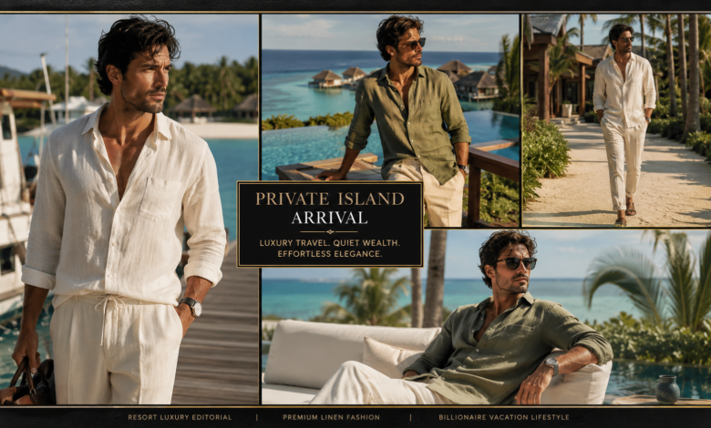 Men Private Island Arrival Outfit Ultra-Luxury Travel Fashion That Looks Elite & Effortlessly Refined