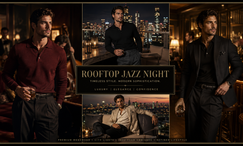 Men Rooftop Jazz Night Outfit Sophisticated Evening Fashion That Looks Rich & Effortlessly Cool