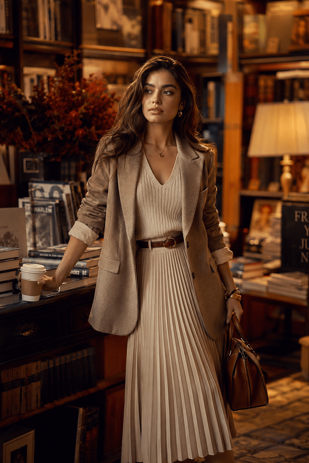 Women Bookstore Chic Outfit | Cozy Intellectual Fashion That Looks ...