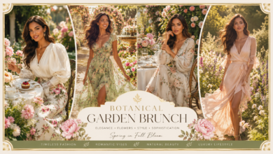 Women Botanical Garden Brunch Outfit Romantic Nature-Inspired Fashion That Looks Elegant & Effortlessly Luxurious