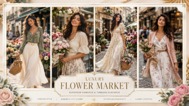 Women Luxury Flower Market Outfit European Morning Fashion That Looks Fresh & Effortlessly Elegant