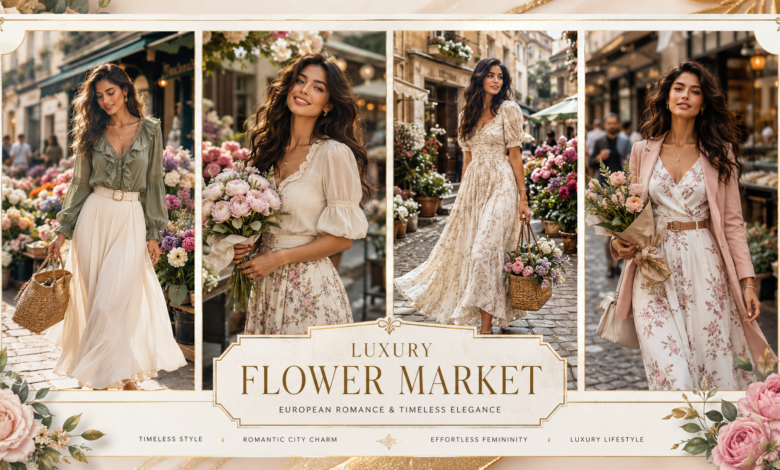 Women Luxury Flower Market Outfit European Morning Fashion That Looks Fresh & Effortlessly Elegant