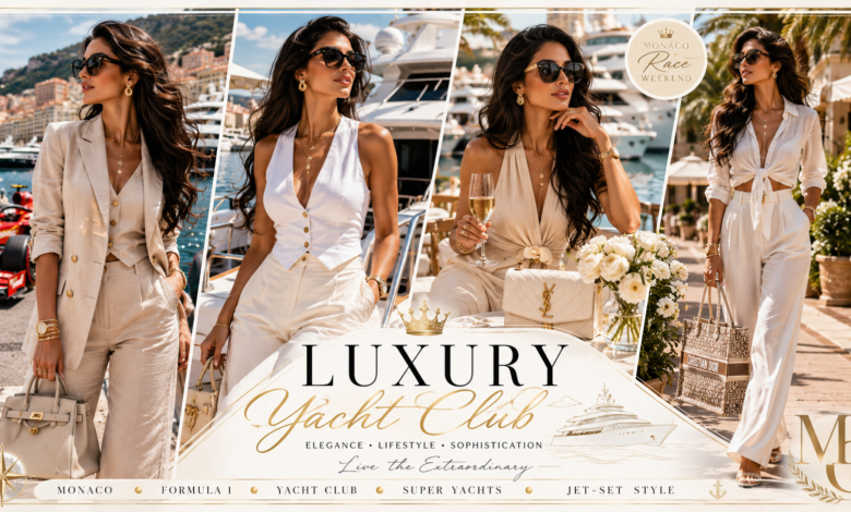 Women Luxury Formula 1 Yacht Club Outfit Monaco-Inspired Fashion That Looks Powerful & Effortlessly Glamorous