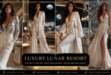 Women Luxury Lunar Resort Outfit Space-Age Fashion That Looks Futuristic & Effortlessly Elegant