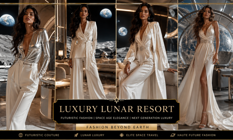 Women Luxury Lunar Resort Outfit Space-Age Fashion That Looks Futuristic & Effortlessly Elegant