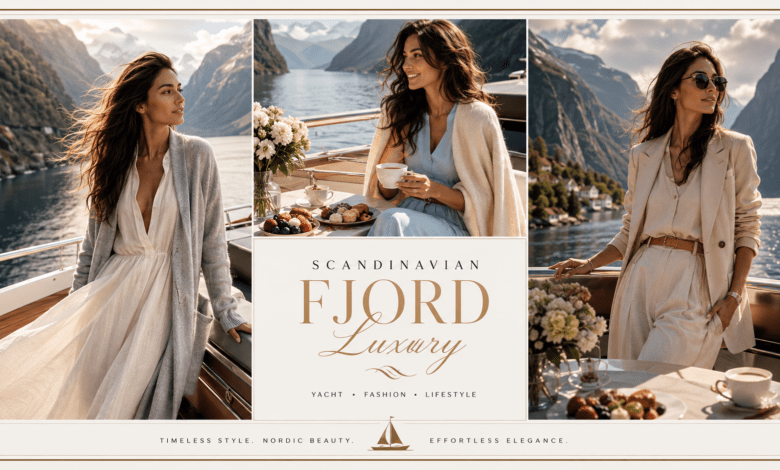 Women Luxury Nordic Fjord Yacht Brunch Outfit | Scandinavian Coastal Fashion That Looks Elegant & Effortlessly Chic