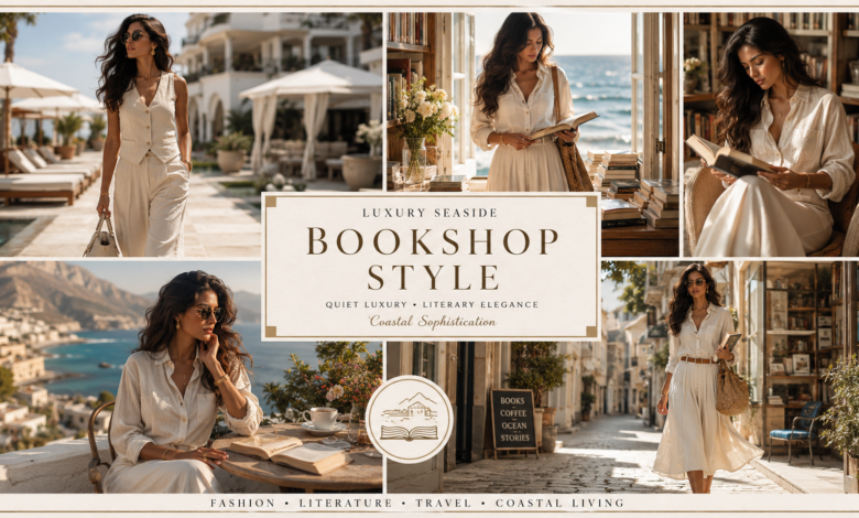 Women Luxury Seaside Bookshop Outfit Coastal Intellectual Fashion That Looks Elegant & Effortlessly Chic