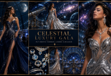Women Luxury Space Observatory Gala Outfit Cosmic Elegance Fashion That Looks Futuristic & Effortlessly Glamorous