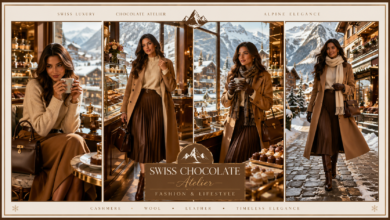 Women Luxury Swiss Chocolate Atelier Outfit | Alpine Elegance Fashion That Looks Sweet & Effortlessly Sophisticated