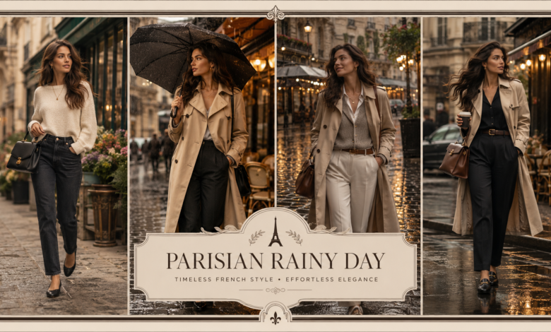 Women Paris Rainy Day Outfit Effortless French Fashion That Looks Elegant & Timeless