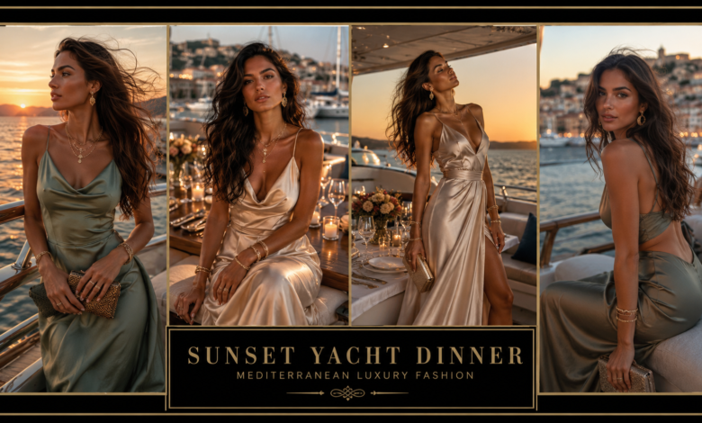 Women Sunset Yacht Dinner Outfit Mediterranean Luxury Fashion That Looks Glamorous & Effortlessly Rich