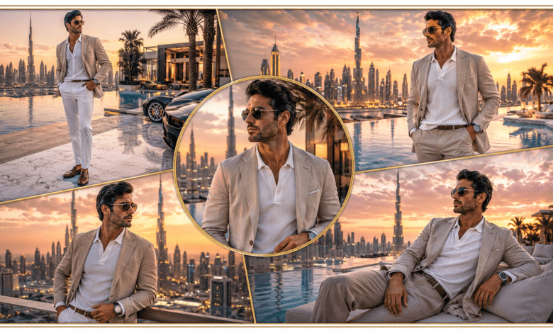 Men Luxury Dubai Sky Pool Penthouse Outfit | Modern Billionaire Fashion That Looks Powerful & Effortlessly Refined